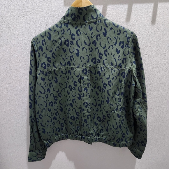 Boden Women's Hardwicke Leopard Print Green Military Utility Jacket Size 6 - Picture 2 of 9